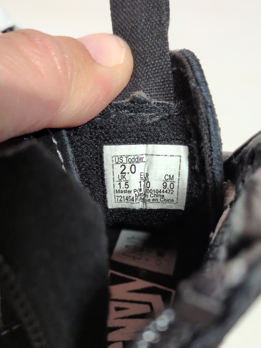 Vans Kids Sk8-Hi High-Top Sneakers in Black/White, Baby Toddler Size 2, like new - Picture 5 of 5